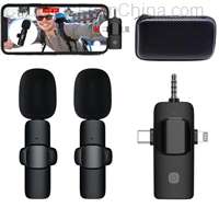 JOCEEY 3 in 1 Mini Wireless Lavalier Microphones