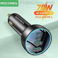 Rocoren 70W 4 in 1 Car Charger