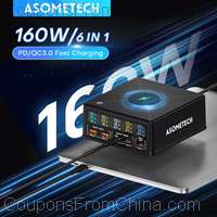 ASOMETECH USB Charging Station 100W 65W with 100W Cable