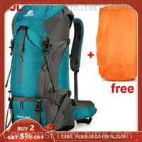 Waterproof Nylon Bag Camping Travel Backpack With Rain Cover 70L