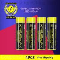 4pcs LiitoKala Lii-King4000 18650 4000mAh Battery 3.6V