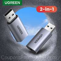 UGREEN Sound Card USB to 3.5mm 2 in 1