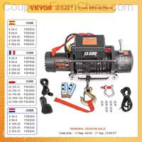 VEVOR Electric Winch 6123kg 12V 27m Synthetic Tow Rope Lifting Treuils Hoist [EU]