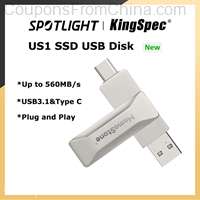 KingSpec 512GB Portable SSD USB 3.1 Gen1 Type-C Pen Drive 560MB/s