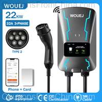 WOUEJ EV Charging Station Type 2 22kW 32A 1 Phase Electric Car Charger Wallbox [EU]