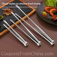 1Pc 304 Stainless Steel Barbecue Clip Grill Tongs