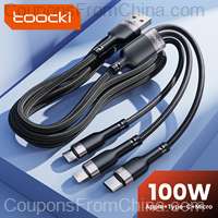 Toocki 3 in 1 USB Cable 6A 100W