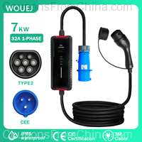 WOUEJ Portable EV Charger Type2 7kW 32A 1 Phase [EU]