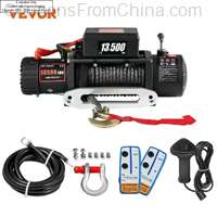 VEVOR Electric Winch 13500 LBS 12V Synthetic Tow Rope 27m Lifting Hoist [EU]