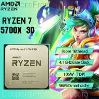 AMD Ryzen 7 5700X3D R7 5700X3D 8-Core 4.1 GHz Socket AM4 CPU Processor