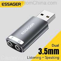 Essager USB Sound Card External 3.5mm USB Adapter