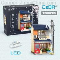 LED City Japanese Tea Shop House Architecture Building Blocks with Box