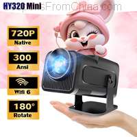 HY320 Mini 720P Android 11 Projector 300ANSI Wifi6 BT5.0