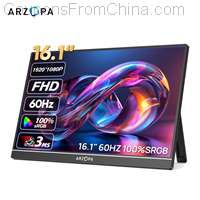 ARZOPA 16.1inch 100% sRGB Portable Monitor FHD1080P [EU]