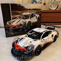 1580Pcs RC Car 911 RSR 42096 Building Blocks