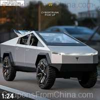Alloy Model Car 1:24 Diecast Miniature Metal Truck Tesla Cybertruck