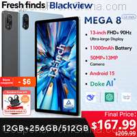 Blackview MEGA 8 12/256GB Tablet 13 inch FHD+ 90Hz 11000mAh Android 15