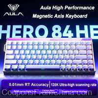 AULA HERO84 HE Magnetic Switch Wired Mechanical Keyboard RGB Music Rhythm 8K