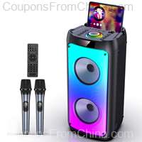Wireless Bluetooth Speaker Karaoke Machine with 2 Microphones [EU]