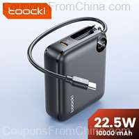 Toocki Power Bank with USB-C Cable 20000mAh PD 22.5W