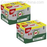 Fairy Platinum All In One Dishwasher Capsules 2x140pct [EU]