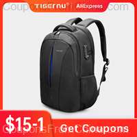 Tigernu Splashproof 15.6inch Laptop Backpack with USB