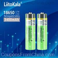 LiitoKala 10pcs 18650 3400mAh Battery 3.7V