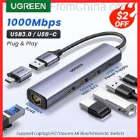 Ugreen USB 3.0 to Ethernet RJ45 HUB 1000Mbps