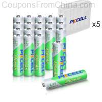 20Pcs PKCELL AAA Battery 850mAh 1.2V NI-MH