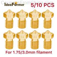 10pcs 3D Printer V6 M6 Threaded Brass Nozzle 0.2/0.25 0.3/0.4/0.5/0.6/1.0mm
