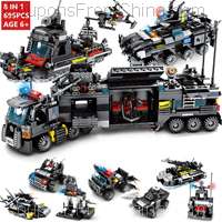 8Pcs/lot 695Pcs City Police SWAT Truck Building Blocks