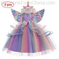 Baby Girls Unicorn Tutu Dress Pastel Rainbow Princess