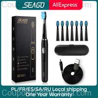 Seago Sonic Electric Toothbrush with 2 Brushes [EU/CN]