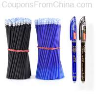 2+50Pcs/Set 0.5mm Erasable Blue Black Ink Gel Pen