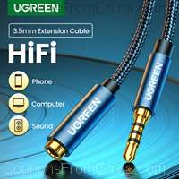 UGREEN 3.5mm Jack AUX Audio Male to Female Extension Cable with Microphone 1m